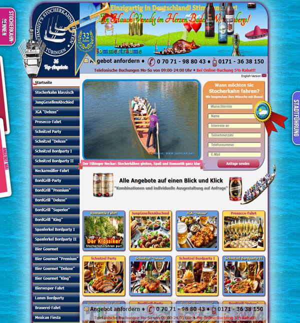 Stocherkahn Tübingen. Website 2025